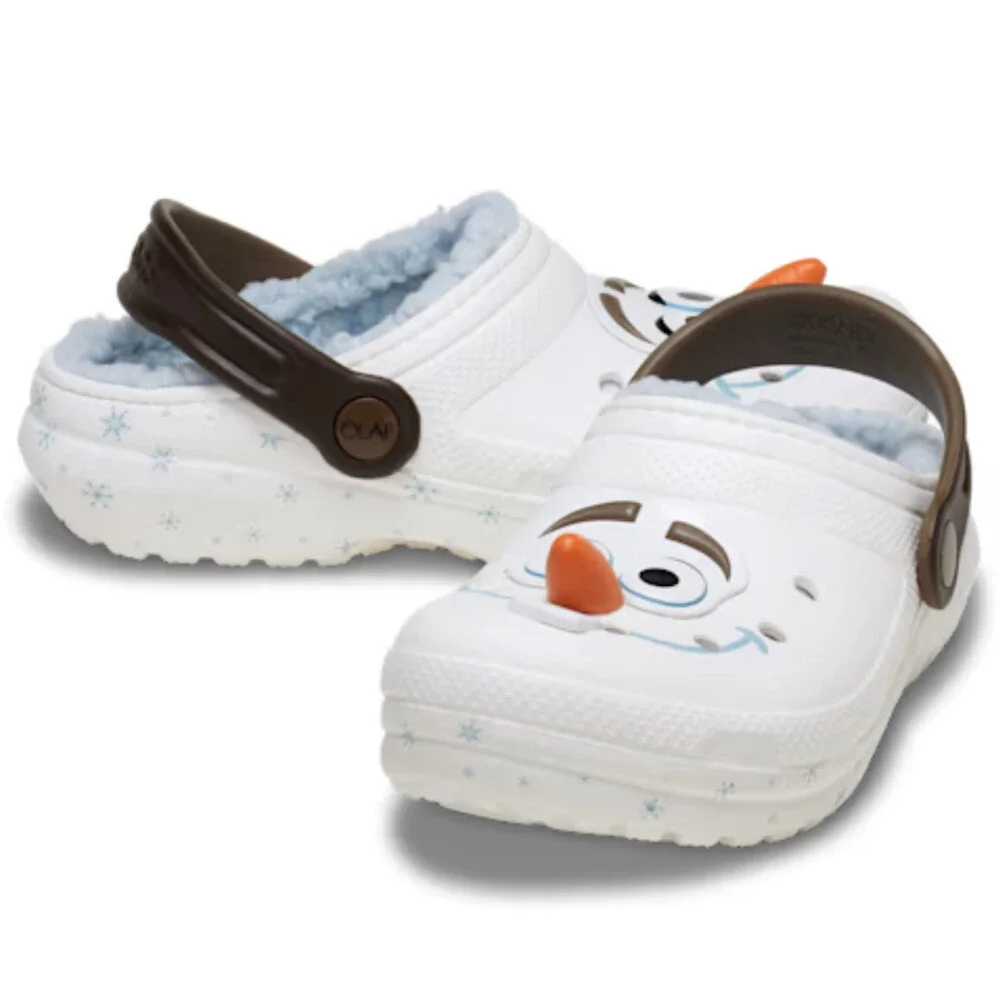 Crocs Disney Frozen Olaf Lined Classic Clogs Toddler 4 White Casual Shoes KFC987